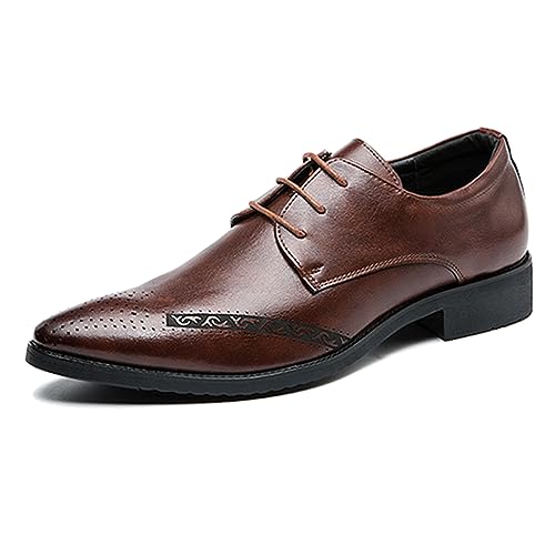 ENWIND Oxford Herren Schnürschuhe für Business Hochzeit Formale Derbys Schuhe,Braun,41 EU ENWIND Oxford Herren Schnürschuhe für Business Hochzeit Formale Derbys Schuhe,Braun,41 EU von ENWIND