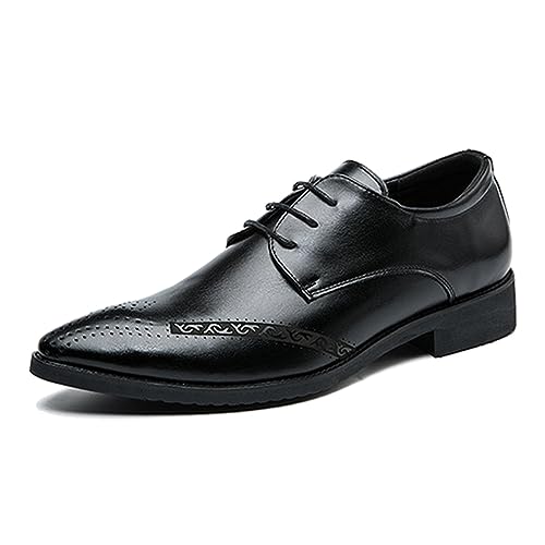 ENWIND Oxford Herren Schnürschuhe für Business Hochzeit Formale Derbys Schuhe,Schwarz,42 EU von ENWIND