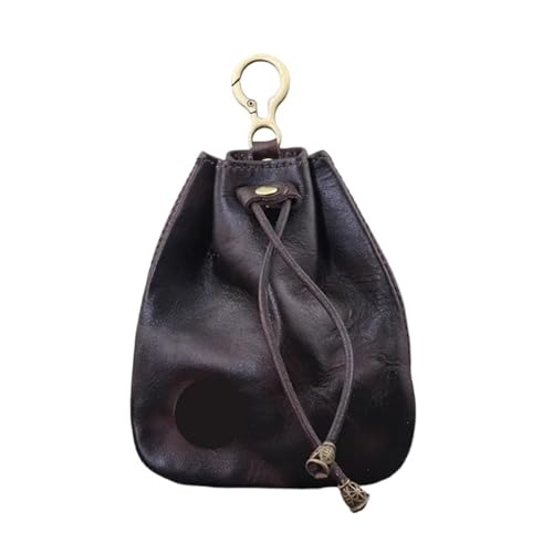 Echtes Leder Geldbörse Männer Frauen kleine Mini Brieftasche Geldbörsen Geldbörse Schlüssel Halter Beutel Damen & Herren(Coffee) von ENWWCH