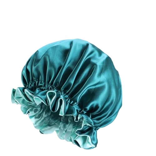 Seidenhaube Doppelseitige, wasserdichte Duschhaube, einfarbig, Satin-Haarhaube for Damen Für Die Haarpflege(Green) von ENWWCH