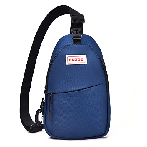 ENXOU Sling Umhängetasche wasserdichte Brusttasche Gym Rucksack Crossbody Bag für Outdoor, Sport, Wandern, Reisen für Herren & Damen Jungen Mädchen Teenager Marine Blau von ENXOU