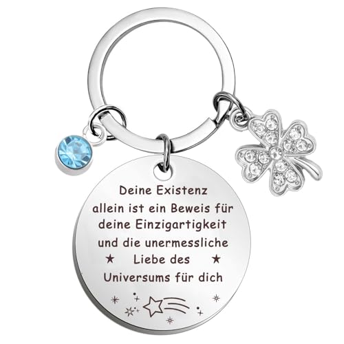 ENYACOS Kleeblatt Glücksbringer Schlüsselanhänger,Mutmacher Geschenk Frau,Aufmunterung Geschenke,Autoschlüsselanhänger,Geschenke für Frauen Freundin,Geschenk Beste Freundin (B) von ENYACOS