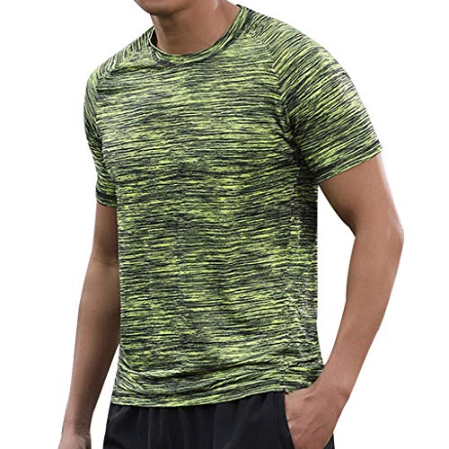 Multicolor 7XL Quick Dry Short Sleeve Sport TShirt Gym Trikots Fitness Shirt Trainer Laufen TShirt Herren Atmungsaktiv Sportbekleidung Bodybuilding Henleys TShirt Placket Plain Top, grün, von ENYY