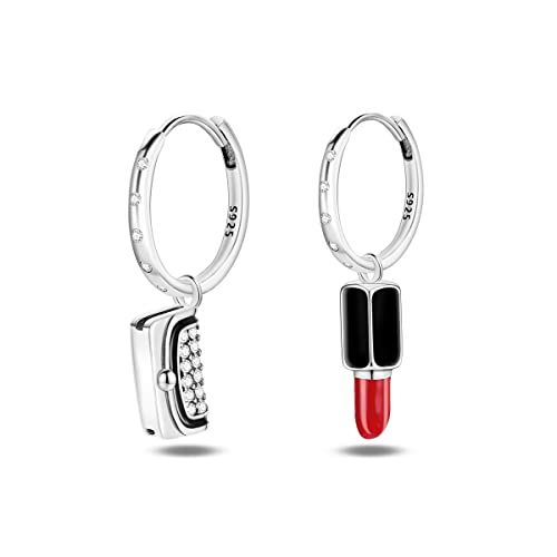 925 Sterling Silber Drop Dangle Ohrringe für Frauen Mädchen Post Leichte Hoop Huggie Ohrringe Mode, ENZEBAOFU, Handtasche und Lippenstift, von ENZEBAOFU