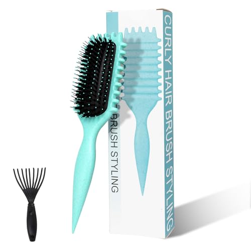 EOAMGO Lockenbürste, curly hair brush bounce curl brush mit haarbürstenreiniger, Curl Defining Brush Damen, Herren & Kinder locken bürste für lockiges Haar, langes Haar, nasse Methoden von EOAMGO