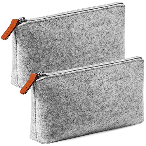 EOGRFW 2 Stück Filz Mäppchen, Multifunktions Briefpapier Beutel, Filzstiftbeutel Federmäppchen, Filz Federmäppchen mit Reißverschluss für Stifte Bleistifte Büro Schulbedarf von EOGRFW