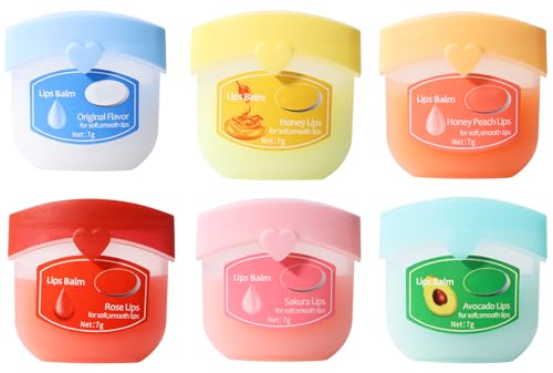 EOGRFW 6 Stück Hydrating Lip Balm Set,Feuchtigkeitsspendende Lippenmaske Set,Pflegender Lippenbalsam,Lip Sleeping Mask,Lippenbalsam Lippenpflege für Verblassende Lippenlinien von EOGRFW