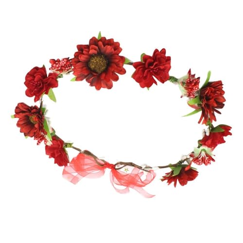 Buntes Haarband Braut Blumen Stirnbänder Blumen Haarband Frauen Blumengirlanden Haarkranz Für Anlass Hochzeitszeremonie von EOIKTIY