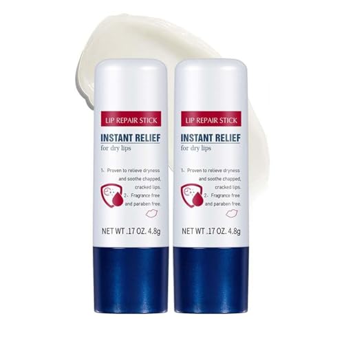 2PCS Lip Balm Stick - Lip Repair Cream for Dry Cracked Lips - Langanhaltende feuchtigkeitsspendende Lippenpflege Intensive Lip Repair for Cracked - Natürlicher Lippenschutz - Geschenke für Frauen Mädc von EONFAVE