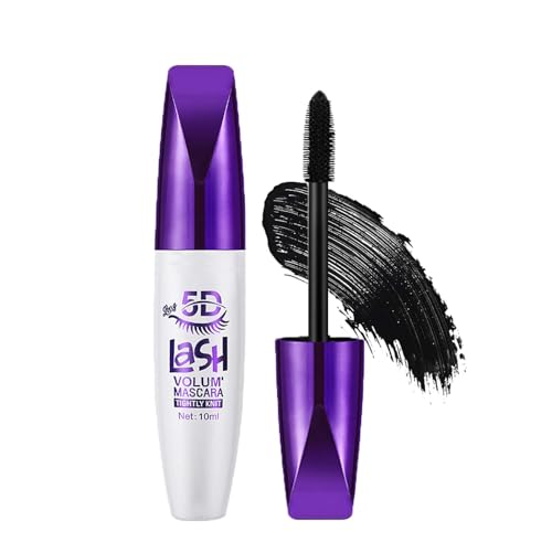 5D Waterproof Mascara Wimperntusche Lange Wimpern,Wasserfest Volum Pinsel Schwarz Wimpern,Long-lasting Mascara Cream Wimperntusche mit Silk Fiber,Nicht klumpender,Extra Volumen,Thick & Curl Eyelash von EONFAVE