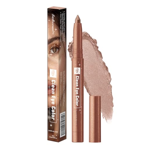 Bronzener Lidschatten-Stift Wischfester, Shimmer Brown Cream Eyeshadow Stick - Langanhaltendes, Perlmuttartiges Augen-Makeup, Wischfest und Faltenfrei, Vegane Formel mit Micro-Glitter von EONFAVE