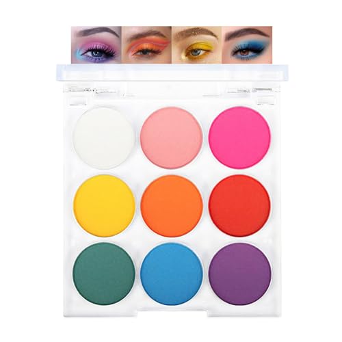 Bunte Eyeshadow Palette, 9 Farben Matt Lidschatten Palette, Hochpigmentiert Make Up Palette Bold Personality Bright, Wasserfest Wischfest Liedschatenpalete mit Glatt Puder, Augen Makeup Party Festival von EONFAVE
