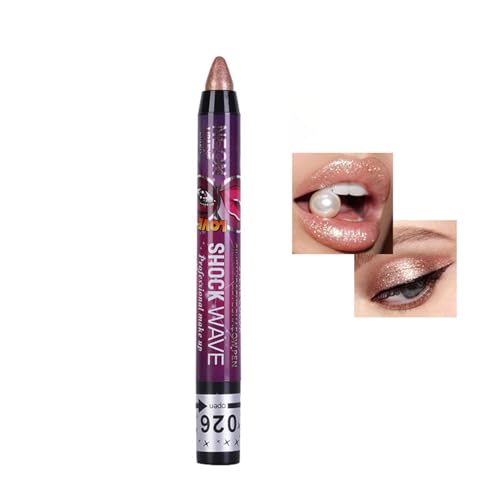 Lidschatten Stift, Shimmer Eyeshadow Stick Crayon Champagner, Cream Eyeshadow Pen Wasserfester & Langanhaltend, Lidschattenstift Hochpigmentierter, Cremige Textur, Einfach zu Verwenden (Champagner) von EONFAVE