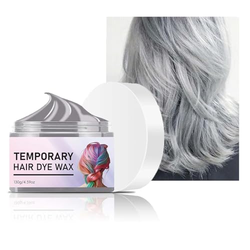 EONFAVE Temporäre Haarfarbe Grau, Haartönung Grey Haarfarbe, Farbige Haarfarbenwachs, Leicht Auswaschbare und Sicher, Instant Haarfärbung, Frauen Männer Haar Wachs für Halloween Party (Grau) von EONFAVE