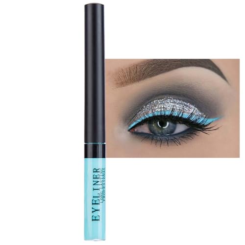Liquid Eyeliner Blau - Matte & Schnell trocknender Eyeliner - Flüssiger Eyeliner Bunt Hohe Farbwiedergabe - Candy Color Eyeliner Stift Wischfest & Langanhaltend & Wasserfest - für Halloween, Party von EONFAVE