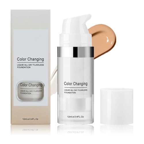 Foundation Color Changing, Farbwechselnde Foundation für Reife Haut, Flawless Concealer Flüssig Foundation Make Up, Lang Anhaltender Makeup Halt changing Foundation, Feuchtigkeitsspendende(12ml) von EONFAVE