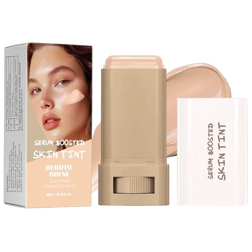 Foundation Stick, Serum Boosted Skin Tint Balm, Full Coverage Foundation Make Up, Solid Moisturizing Concealer Stick Foundation, leicht und nicht fettend (04# Ivory) von EONFAVE