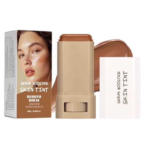 Foundation Stick, Serum Boosted Skin Tint Balm, Full Coverage Foundation Make Up, Solid Moisturizing Concealer Stick Foundation, leicht und nicht fettend (03#Brown) von EONFAVE