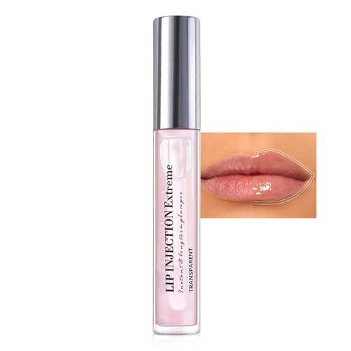 Glänzender Lip Plumper, Lipgloss für Voller Wirkende Lippen, Lip Gloss Volumengebend & Feuchtigkeitsspendend, Lip Oil Reduziert Feine Linien Nicht Klebriges, Lippenöl Plumping Light Pink von EONFAVE
