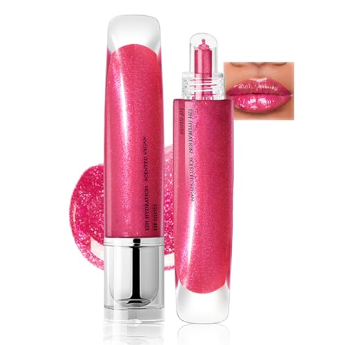 Glitzer Lipgloss Glänzend, Rosa Flüssiger Lippenstift mit Diamond Funkeln, Feuchtigkeitsspendend 3D Lip Gloss, Langanhaltend Liquid Lipstick, Hochpigmentierter Shimmer Lippen Make Up, Seidige Textur von EONFAVE