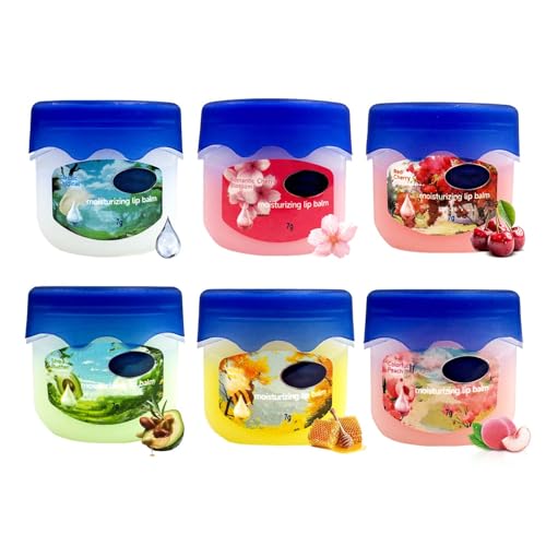 Hydrating Lip Balm Set, 6 Stück Feuchtigkeitsspendende Lippenpflege, Lippenmaske Set für Lippenpeeling, Nährende Lippenbalsam Verblassende Lippenlinien, Lip Sleeping Mask Hydrating, Lip Treatment von EONFAVE