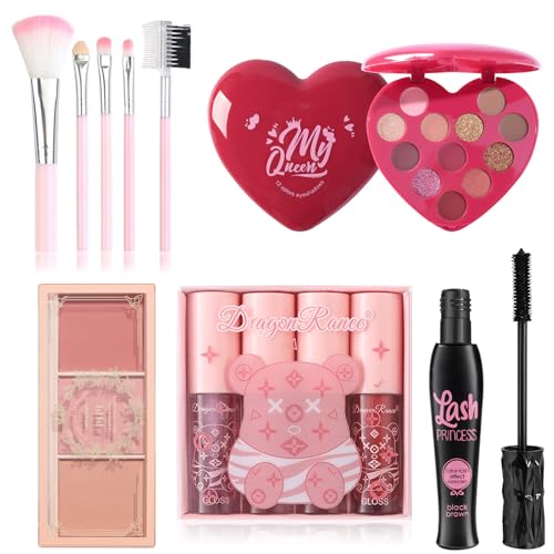 Make-up-Sets – All-in-One-Make-up-Set für Frauen – Make-up-Set für Teenager-Mädchen, enthält Mascara, Lippenstift, Lidschatten-Palette, Rouge und 5 Pinsel Make-up-Sets – All-in-One-Make-up-Set für Frauen – Make-up-Set für Teenager-Mädchen, enthält Mascara, Lippenstift, Lidschatten-Palette, Rouge und 5 Pinsel von EONFAVE