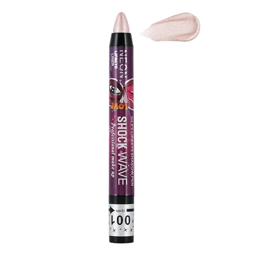 Lidschatten Stift, Silber Shimmer Eyeshadow Stick Crayon, Wasserfester & Langanhaltend Cream Eyeshadow Pen, Hochpigmentierter Lidschattenstift & Highlighter, Cremige Textur, Einfach zu Verwenden von EONFAVE