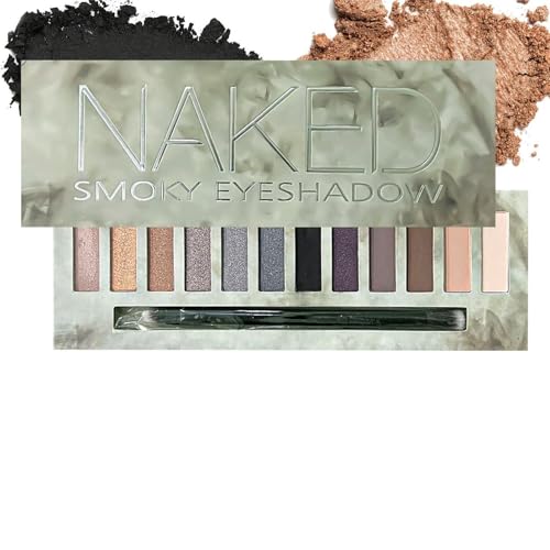 Smoky Lidschatten Palette 12 Farben, Schimmern Matt Hochpigmentierte Eyeshadow Palette Mit Spiegel & Pinsel, Feines Glattes Pulver & Mischbar Augen Make-Up Liedschatenpalete Für Frauen Mädchen von EONFAVE