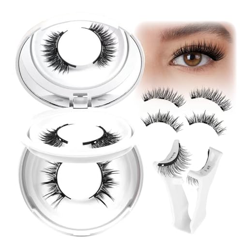 Magnetische Wimpern, 2 Paar Magnet Wimpern Ohne Eyeliner, Magnetwimpern mit Applikator, Wasserdicht Wimpern Magnetisch Natürlicher Look, Kein Kleber erforderlich Wimpern Magnetic, Einfach zu Benutzen von EONFAVE