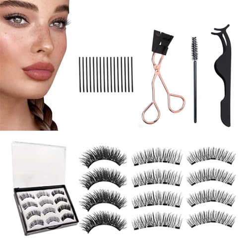 Magnetische Wimpern Natürlicher Look, 3 Paare Wiederverwendbares Magnet Wimpern Set mit Applikator, 3 Stile Kein Kleber Erforderlich Wimpern Magnetisch, Künstliche Wimpern Magnetisch Ohne Eyeliner von EONFAVE