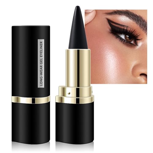 EONFAVE Schwarz Creme Eyeliner Stift, Hochpigmentiert Gel Eyeliner Wasserfest, Langanhaltendes Augen Make Up, Schnell Trocknend, Glatt Wischfest von EONFAVE
