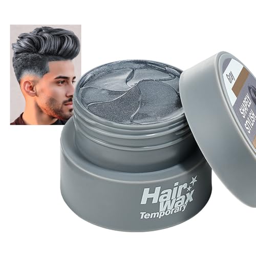 Silbergrau Haartönung Temporäre Haarfarbe 2,8 Unzen, Grey Haarwachs Styling Haartone Wax für Männer Frauen, Instant Hair Cream Mud Natürliche Frisur Pomade, Haarfärbemittel Haar Wach für Party Cosplay von EONFAVE