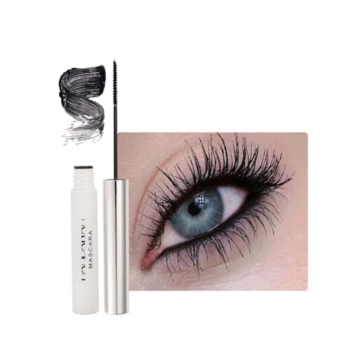 Ultra Fine Waterproof Mascara Wimperntusche Lange Wimpern,Wasserfest Feiner Pinsel Schwarz Wimpern,Long-lasting Mascara Cream Wimperntusche mit Silk Fiber,Nicht klumpender (01 Schwarz, Fine) von EONFAVE