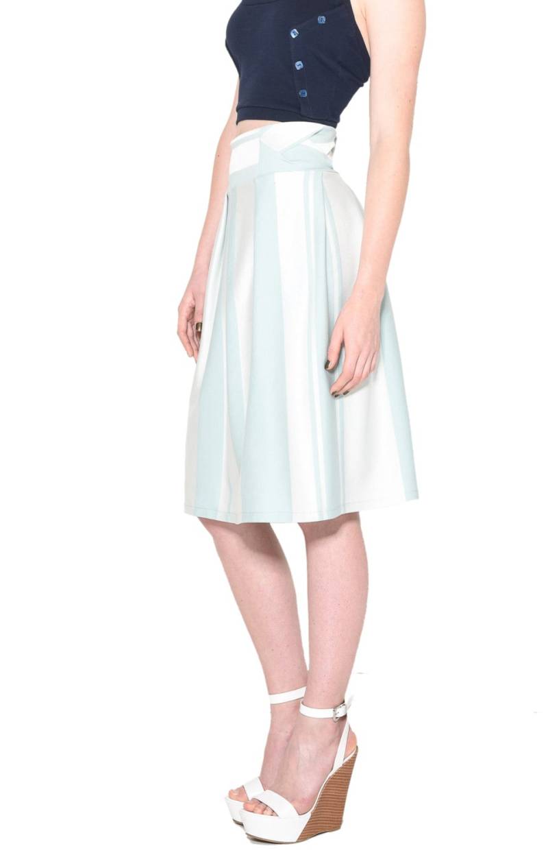 Auf Verkauf-60 %-Gestreiften Rock Mit Flechtgürtel von EONParis