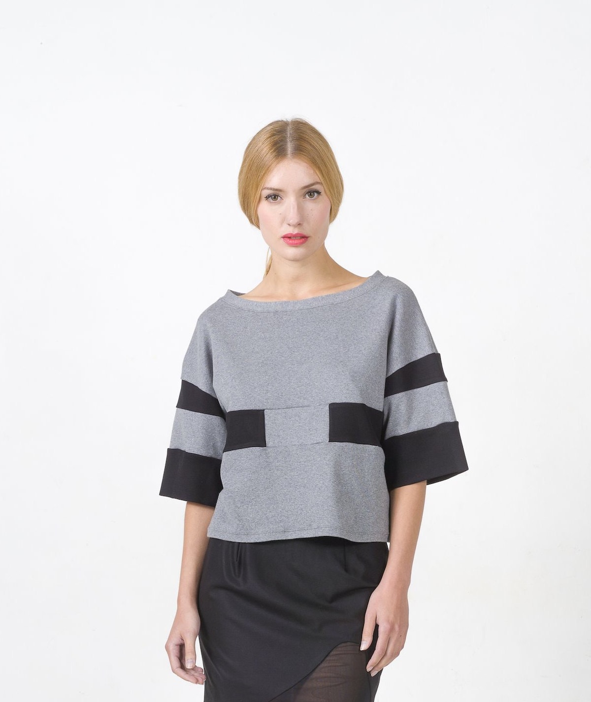 Gestreiftes Baumwoll Crop Top Weite Passform, Made in Paris von EONParis
