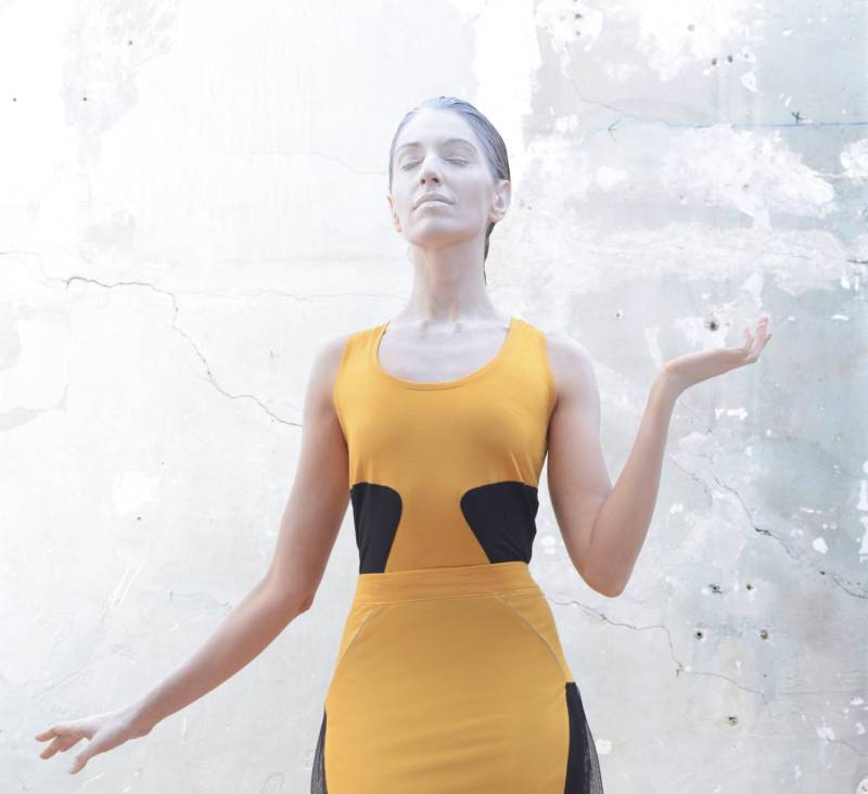 Inkrustierung Jersey Tank Top Abnehmen Design, Hergestellt in Frankreich von EONParis