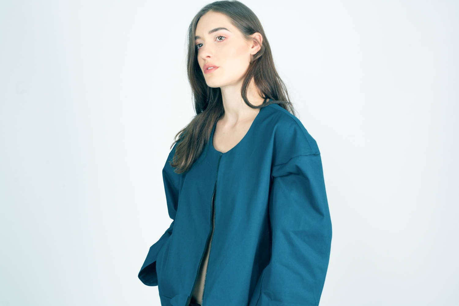 Jacke Aus Baumwoll-Gabardine Gefütterter Mantel Mit Weiten Ärmeln, Made in Paris von EONParis