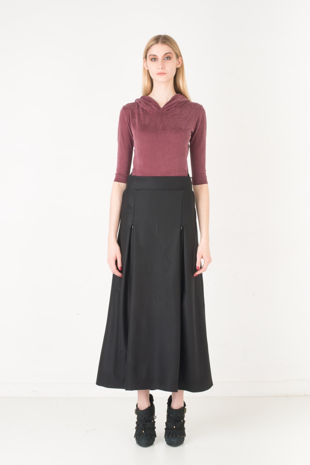 Schwarz Maxi Rock von EONParis