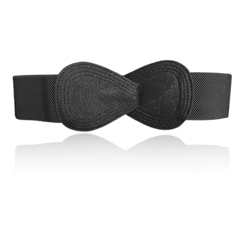 EORPAVU Damen-Gürtel Breiter elastischer Damengürtel, modischer breiter Retro-eleganter schlichter Damengürtel, geeignet für Jeans, Hosen und Kleider von EORPAVU