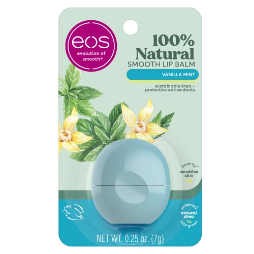 Visibly Soft Vanilla Mint Smooth Sphere Lip Balm Blister, 7g von EOS