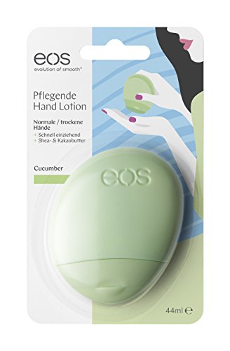 eos Hand-Lotion Cucumber, Handcreme für normale Haut, vegane Feuchtigkeitscreme, Intensiv-Pflege für zarte Hände, mit Sheabutter & Aloe, 1 x 44 ml von EOS