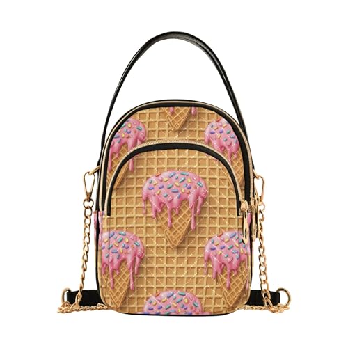 EOSDT Damen-Schultertasche, gesteppt, mit Kettenriemen, niedlicher Reißverschluss, Waffelmuster, Rosa EOSDT Damen-Schultertasche, gesteppt, mit Kettenriemen, niedlicher Reißverschluss, Waffelmuster, Rosa von EOSDT
