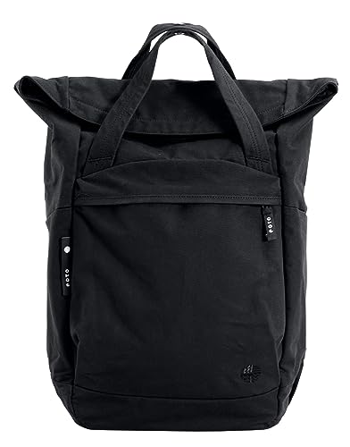 eoto Rucksack Water Ice:OLATED DEEP Black Daypack für Uni, Reisen, Job und Freizeit in schwarz, nachhaltig, Tagesrucksack, Reiserucksack, Damen, Herren, 22 L von EOTO