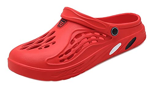 EOWN Unisex Clogs Pantoletten Gartenschuhe Hausschuhe Mesh Atmungsaktiv Sommer Strandclogs Slippers Herren Damen Erwachsen von EOWN