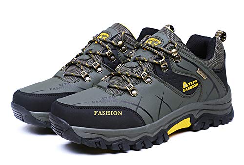 Wanderschuhe Herren Trekkingschuhe Wasserdicht Klettern Bergstiefel Laufen Sneaker Schuhe Rucksackreisen Camping Outdoor Sportschuhe, Army Grün, 47 1/3 EU von EOWN