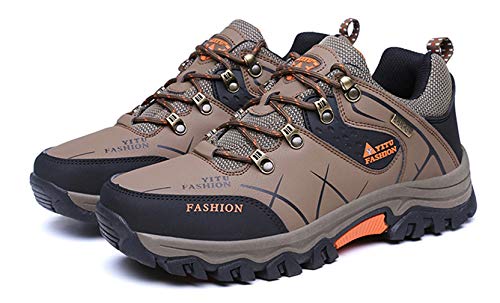 Wanderschuhe Herren Trekkingschuhe Wasserdicht Klettern Bergstiefel Laufen Sneaker Schuhe Rucksackreisen Camping Outdoor Sportschuhe, braun, 47 1/3 EU von EOWN