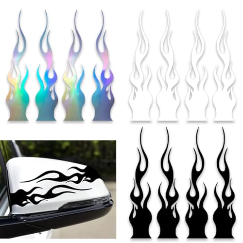 EOYVAIL Automobile Aufkleber,Autoaufkleber Flammenaufkleber, Autodekorationsaufkleber, modifizierte Sportflammenform-Autoaufkleber (6 Paar) von EOYVAIL