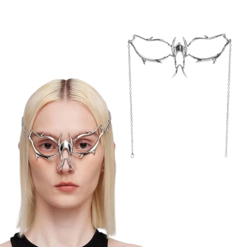 EOYVAIL Masken & Brillen für Erwachsene,Punk Style Alien Augenschmuck Gesichtsschmuck Prom Dress Up Maske Schmuck von EOYVAIL