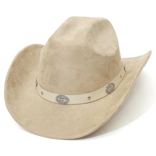 EOZY Cowboy Cowgirl Hut für Frauen Männer Wildleder Cattleman Hut Western Cowboy Party Hut abnehmbares Hutband EOZY Cowboy Cowgirl Hut für Frauen Männer Wildleder Cattleman Hut Western Cowboy Party Hut abnehmbares Hutband von EOZY