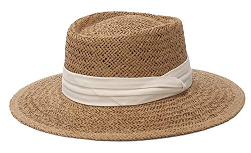 EOZY Strohhut Herren Damen Panama Hut Trilby Hut Sommer Sonnenhut Fedora Hut M Kamel von EOZY